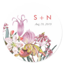 Handgemalte Wasserfarbexotische Blumenhochzeit