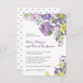 Handgemalte Wasserfarbnarzissennarzisse Einladung (Vorne/Hinten)