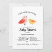 Handgemalte Watercolor Bird Baby Dusche Einladung (Vorderseite)
