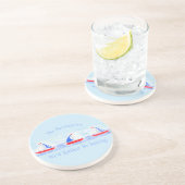 Handgemalte Watercolor Segelboote segeln eher Getränkeuntersetzer (Seite)