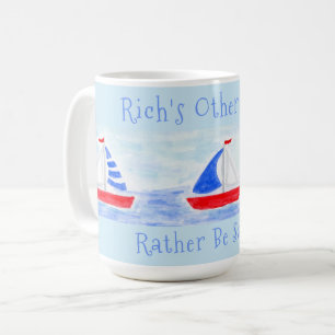 Handgemalte Watercolor Segelboote segeln eher Kaffeetasse