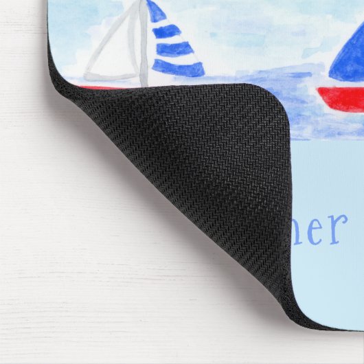 Handgemalte Watercolor Segelboote segeln eher Mousepad (Ecke)