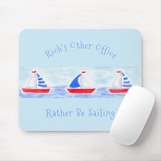 Handgemalte Watercolor Segelboote segeln eher Mousepad (Mit Mouse)