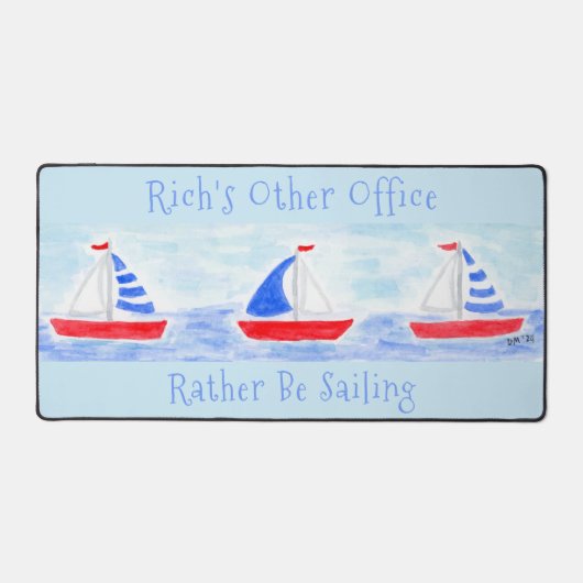 Handgemalte Watercolor Segelboote segeln eher Schreibtischunterlage (Vorderseite)