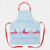 Handgemalte Watercolor Segelboote segeln eher Schürze (Vorderseite)