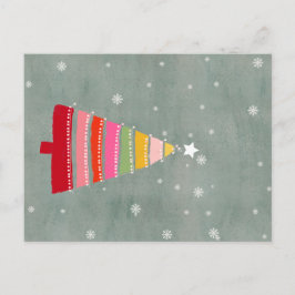 Handgemalte Weihnachtsbaum Feiertagspostkarte