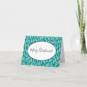 Handgemalte Weihnachtsbaumen Aqua White Blue Aquam