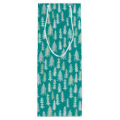 Handgemalte Weihnachtsbaumen Aqua White Blue Aquam Geschenktüte Für Weinflaschen (Rückseite)