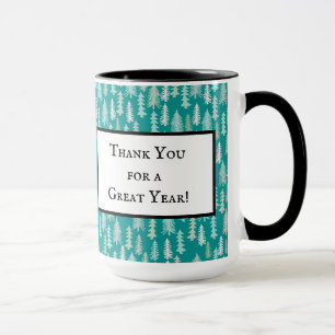 Handgemalte Weihnachtsbaumen Aqua White Blue Aquam Tasse