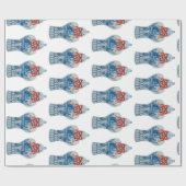 Handgemalte Weihnachtsblauer und Weiße Ingwer Jar Geschenkpapier (Flach)