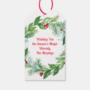 Handgemalte Weihnachtsfeiertage Wreath Geschenkanhänger