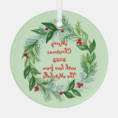 Handgemalte Weihnachtsfeiertage Wreath Ornament Aus Glas (Rückseite)