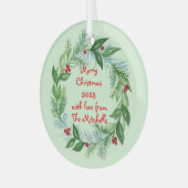 Handgemalte Weihnachtsfeiertage Wreath Ornament Aus Glas (Vorderseite links)