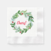 Handgemalte Weihnachtsfeiertage Wreath Serviette (Vorderseite)