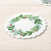 Handgemalte Weihnachtsfeiertage Wreath Untersetzer (angewinkelt)