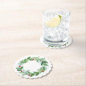 Handgemalte Weihnachtsfeiertage Wreath Untersetzer (Vor Ort)