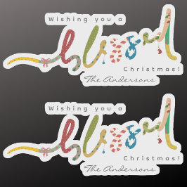 Handgemalte Weihnachtsgrüßaufkleber Aufkleber