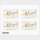 Handgemalte Weihnachtsgrüßaufkleber Rechteckiger Aufkleber (Blatt)