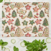 Handgemalte Weihnachtskekse Geschirrtuch (Gefaltet)