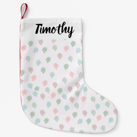 Handgemalte Weihnachtskiefer Cones Multicolor Kleiner Weihnachtsstrumpf (Vorderseite)