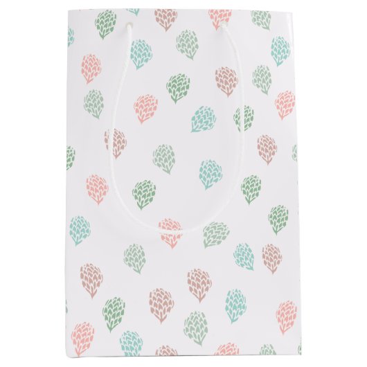 Handgemalte Weihnachtskiefer Cones Multicolor Mittlere Geschenktüte (Vorderseite)