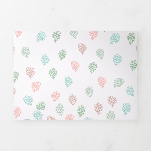 Handgemalte Weihnachtskiefernkonen Pastel Multicol Dreifach Gefaltete Urlaubskarte (Cover)