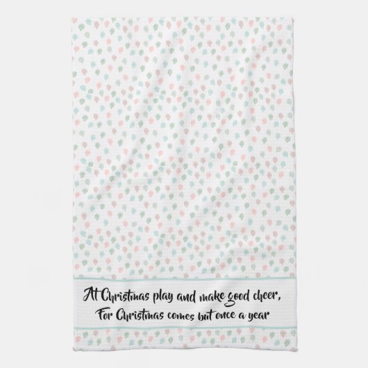 Handgemalte Weihnachtskiefernkonen Pastel Multicol Geschirrtuch (Vertikal)