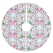 Handgemalte Weihnachtsmärchen Polyester Weihnachtsbaumdecke (Vorderseite)