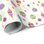 Handgemalte Weihnachtsschmuck Geschenkpapier (Rolleneckpunkt)