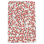 Handgemalte Weihnachtszweige Berries Red White Mittlere Geschenktüte (Vorderseite)