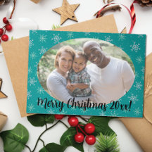 Handgemalte Weiß & Aqua Schneeflocken auf Aquamari