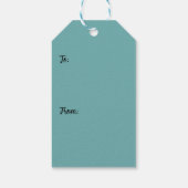 Handgemalte Weiß & Aqua Schneeflocken auf Aquamari Geschenkanhänger (Rückseite)