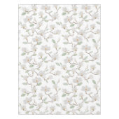 Handgemalte weiße Magnolia auf Weiß Tischdecke (Vorderseite)