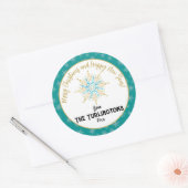 Handgemalte Weißer Wasserfall Schneeflocken Holida Runder Aufkleber (Umschlag)