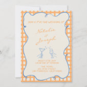 Handgemalte Whimsikfarben in einer Hochzeit Einladung (Vorderseite)