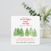 Handgemalte Winterbäume PERSONALISIEREN Einladung (Stehend Vorderseite)