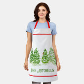 Handgemalte Winterbaumen PERSONALISIEREN NAME Schürze (Getragen)