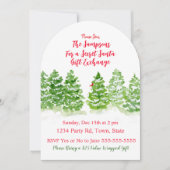 Handgemalte Winterbaumen SECRET SANTA Einladung (Vorderseite)