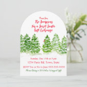 Handgemalte Winterbaumen SECRET SANTA Einladung (Stehend Vorderseite)