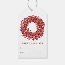 Handgemalte Winterberry-Kranz-Sonderferien Geschenkanhänger