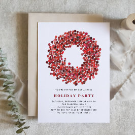 Handgemalte Winterberry Wreath Holiday Party Einladung