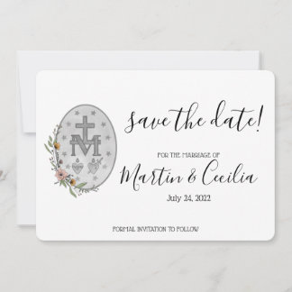 Handgemalte, wunderbare Medaillenkarte Save the Da Date