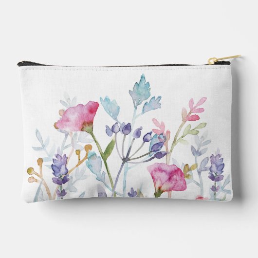 Handgemalte, wunderschöne Blumenschrift Zubehörtasche (Rückseite)