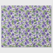 Handgemalte zarte violette Botanicals Geschenkpapier (Flach)