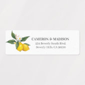 Handgemalte Zitronen mit Blume Hochzeit Etiketten (Design 1)