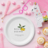 Handgemalte Zitronen mit Blume Hochzeit Pappteller (Party)