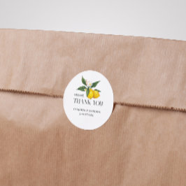 Handgemalte Zitronen mit Blume Hochzeit Runder Aufkleber