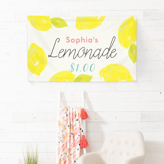 Handgemalte Zitronenfrüchte Zitrusfrüchte Lemonade Banner (Insitu)