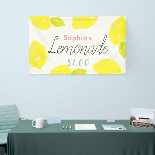 Handgemalte Zitronenfrüchte Zitrusfrüchte Lemonade Banner (Messeveranstaltung)
