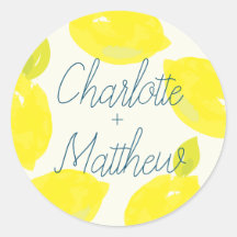 Handgemalte Zitronenzitronenbezeichnung Hochzeit